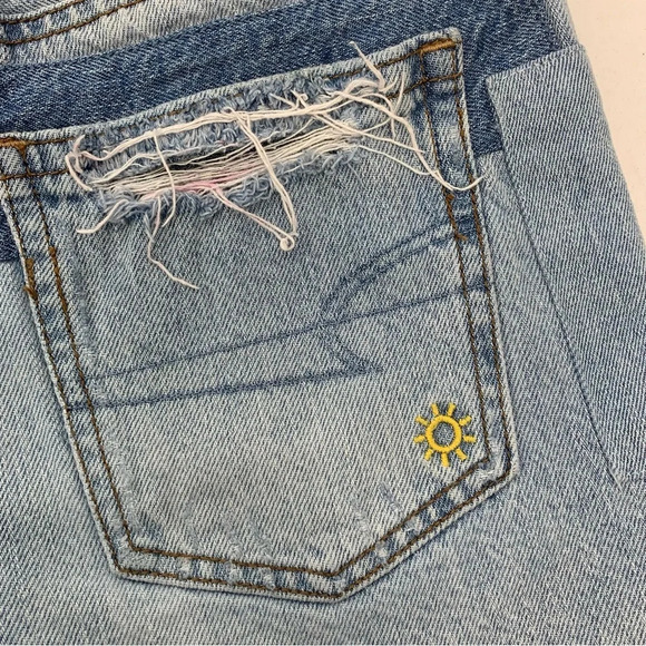 American Eagle Shorts Woman 0 90s Highest Rise Boyfriend Patchwork Rainbow Denim - Picture 6 of 12